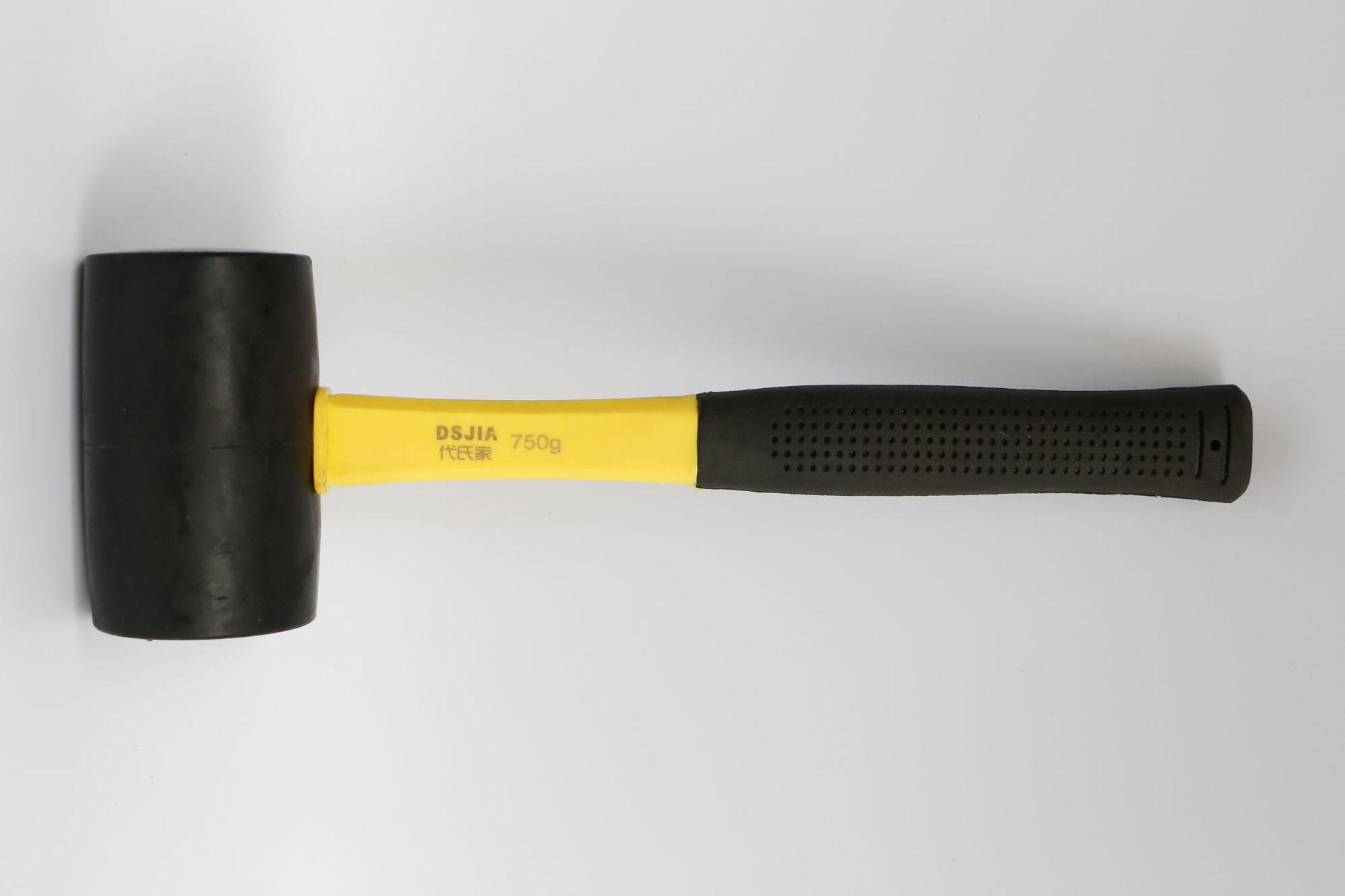 五金工具建筑装修橡胶锤子榔头 橡皮锤瓷砖安装锤橡胶敲打锤木柄