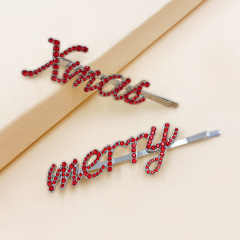 7万个欧美ins风饰品发饰复古雪花星星发夹水钻一字发夹头饰圣诞节发饰