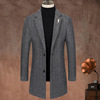 Autumn and winter man woolen overcoat Lapel Mid length version stripe woolen overcoat Self cultivation Wool coat Woolen coat Autumn and winter man woolen overcoat Lapel Mid length version stripe woolen overcoat Self cultivation Wool coat Woolen coat