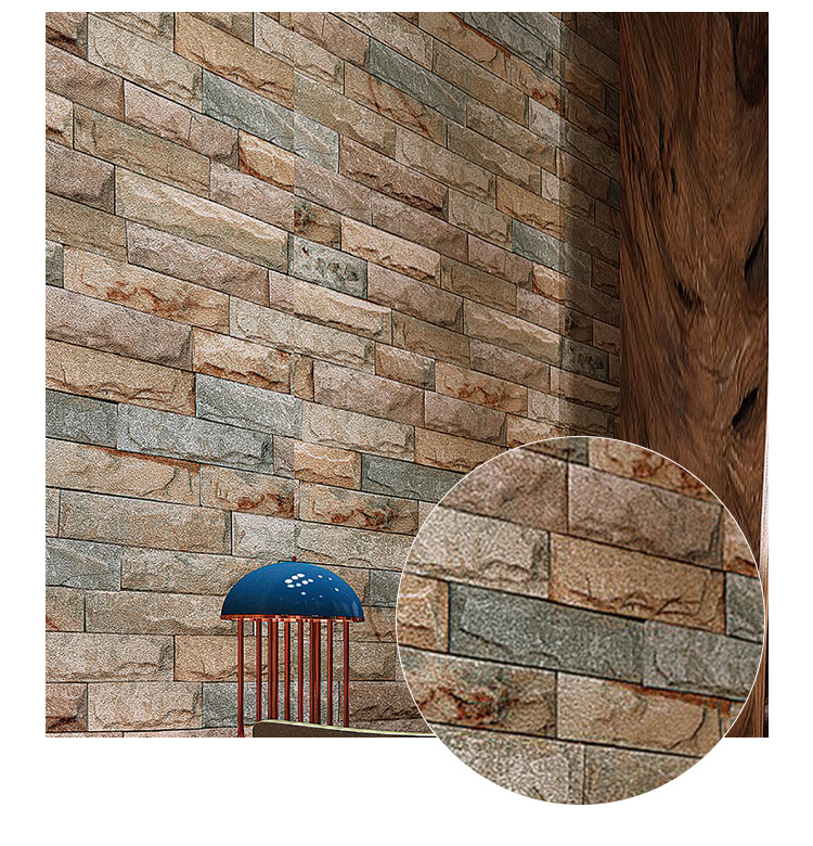 仿古砖墙纸仿真墙砖红砖青砖墙纸背景墙工作室酒店咖啡店装饰墙纸