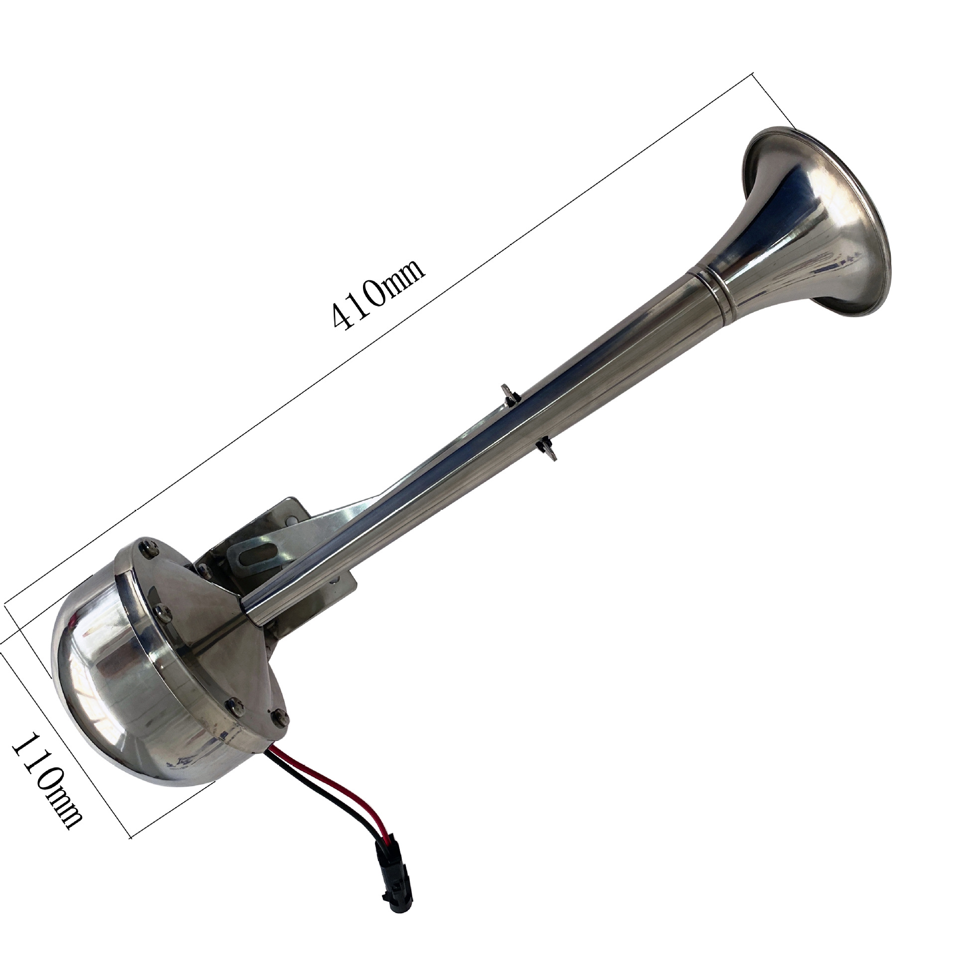 迪声 船用电笛喇叭轮船游轮不锈钢单管双管电喇叭电笛12/24v