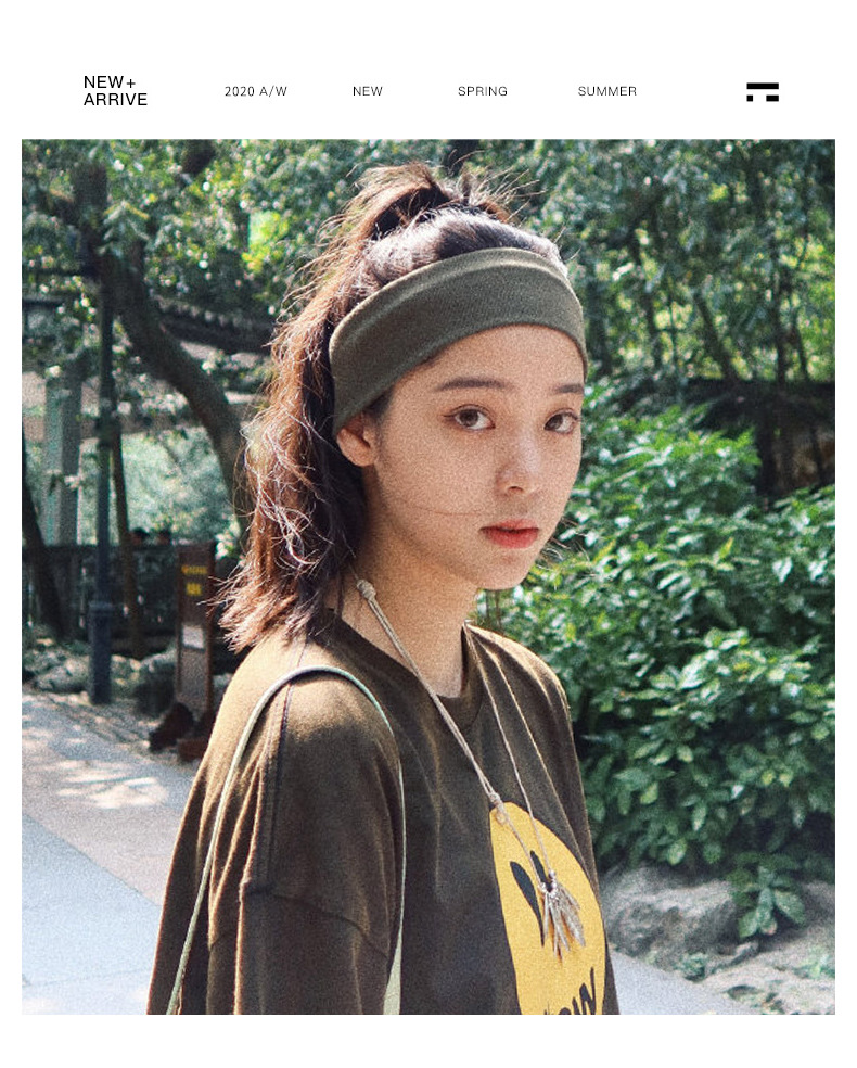 欧阳娜娜同款运动发带女外出网红韩国宽边针织头带百搭运动发箍潮