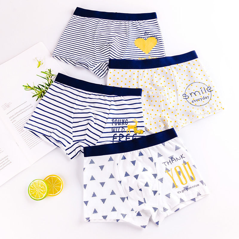 Children's Underwear Wholesale Boy's Boxer Shorts Medium and Large Boys Elementary School Baby Teenagers Underwear Men's Cotton