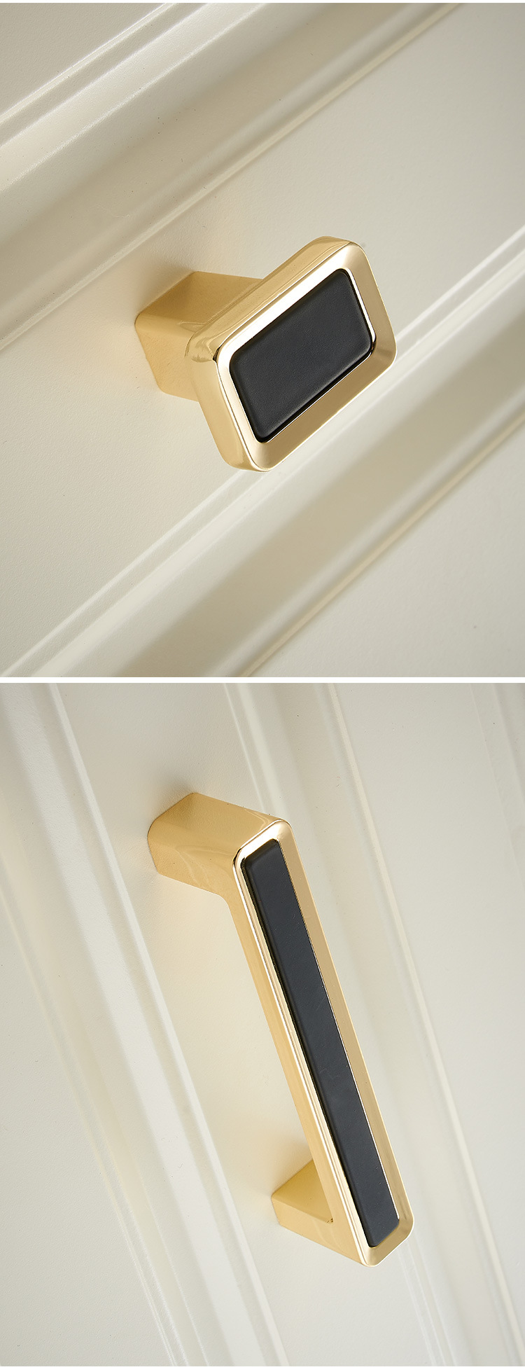 轻奢黑金拼接撞色橱柜抽屉衣柜门把手现代简约欧式柜子单孔小拉手