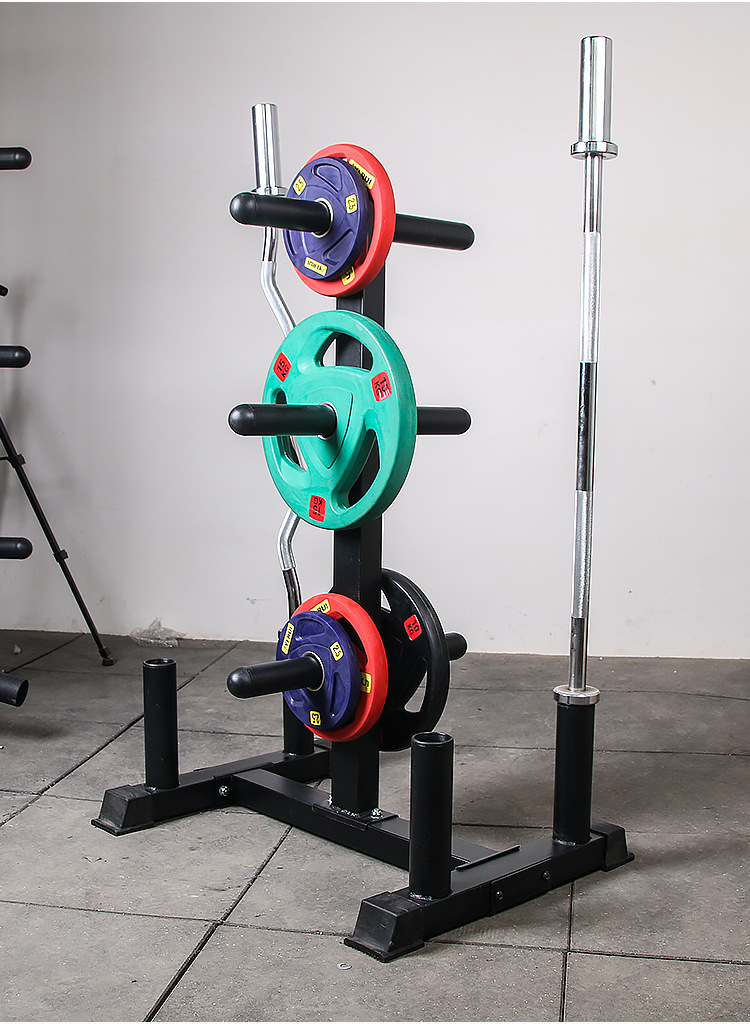 杠铃片架杠铃杆架大孔杠铃片存储架奥杆收纳架家用商用健身器材