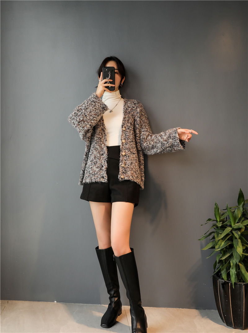 v领打底衫针织衫女秋冬低领短款上衣2020年新款开衫毛衣外套冬季