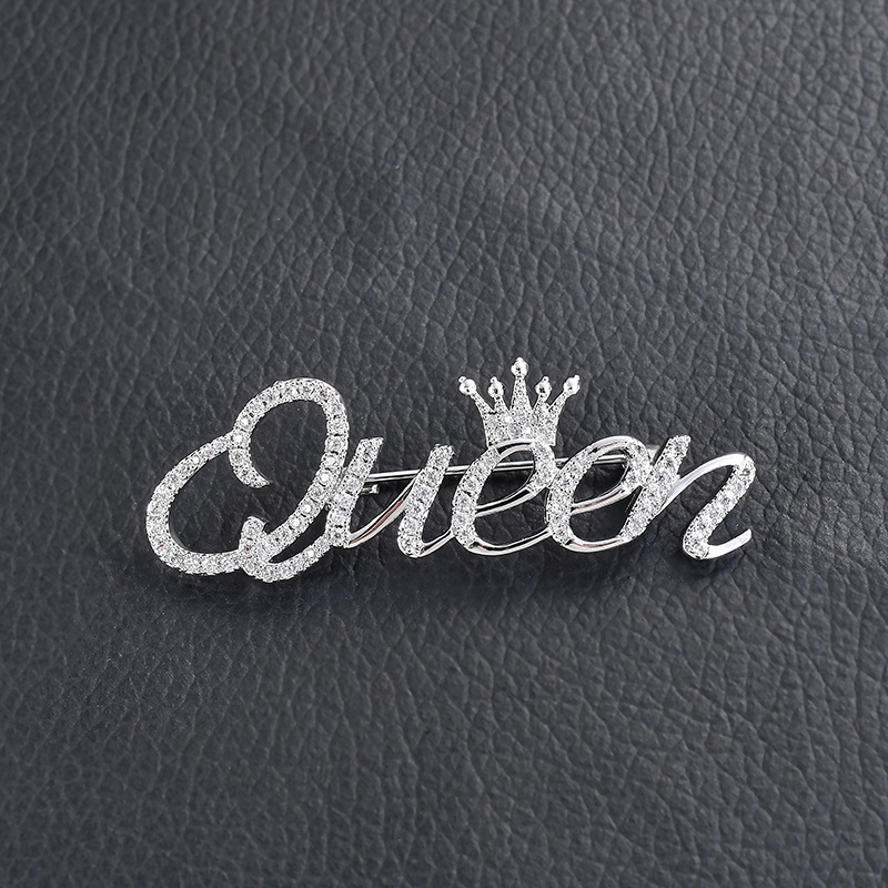 速卖通wish热销 欧美创意女式百搭个性 高档queen女王 别针胸针