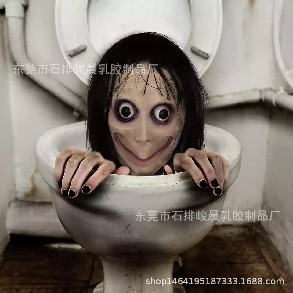 万圣节面具新品长发momo面具化妆 舞会表演整人搞怪道具一件代发