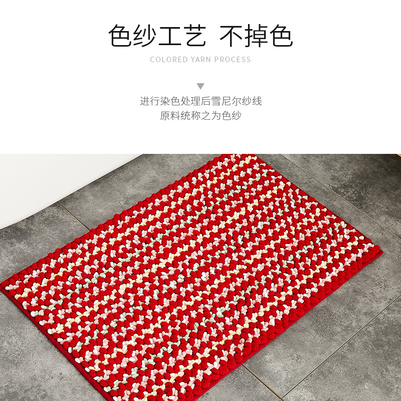 Cross-Border New High Quality Silken Luxury Chenille Floor Mat Home Living Room Bedroom Bedside Absorbent Non-Slip Carpet