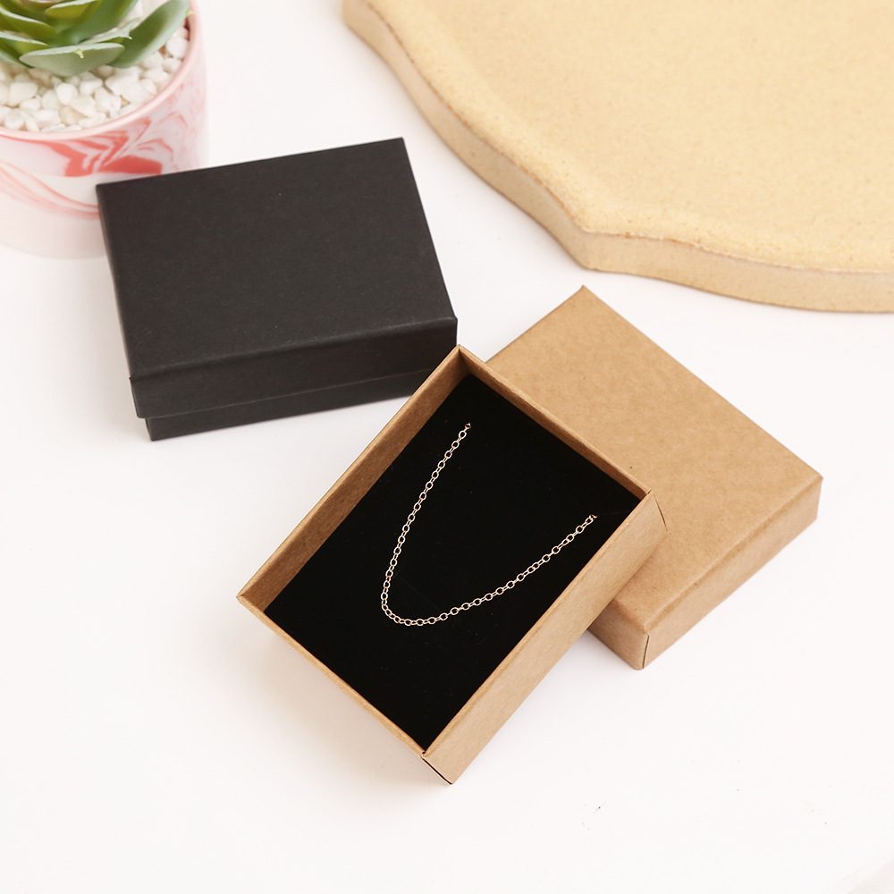 Factory Direct Sales Tiandigai Kraft Paper Jewelry Box Ring Necklace Bracelet Ornament Jewelry Gift Packaging Box