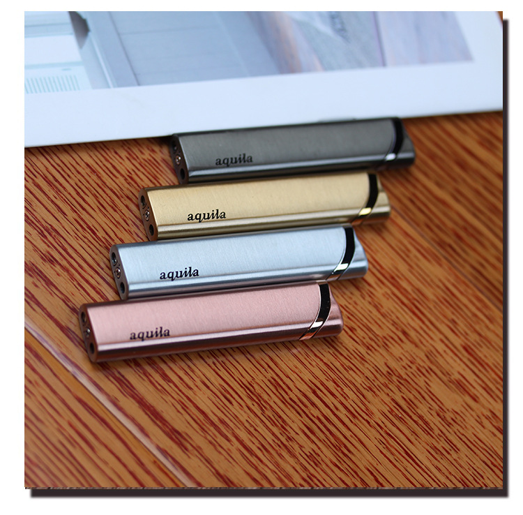 铜雀1号金属防风打火机长条便携款高温红焰个性气体打火机定制