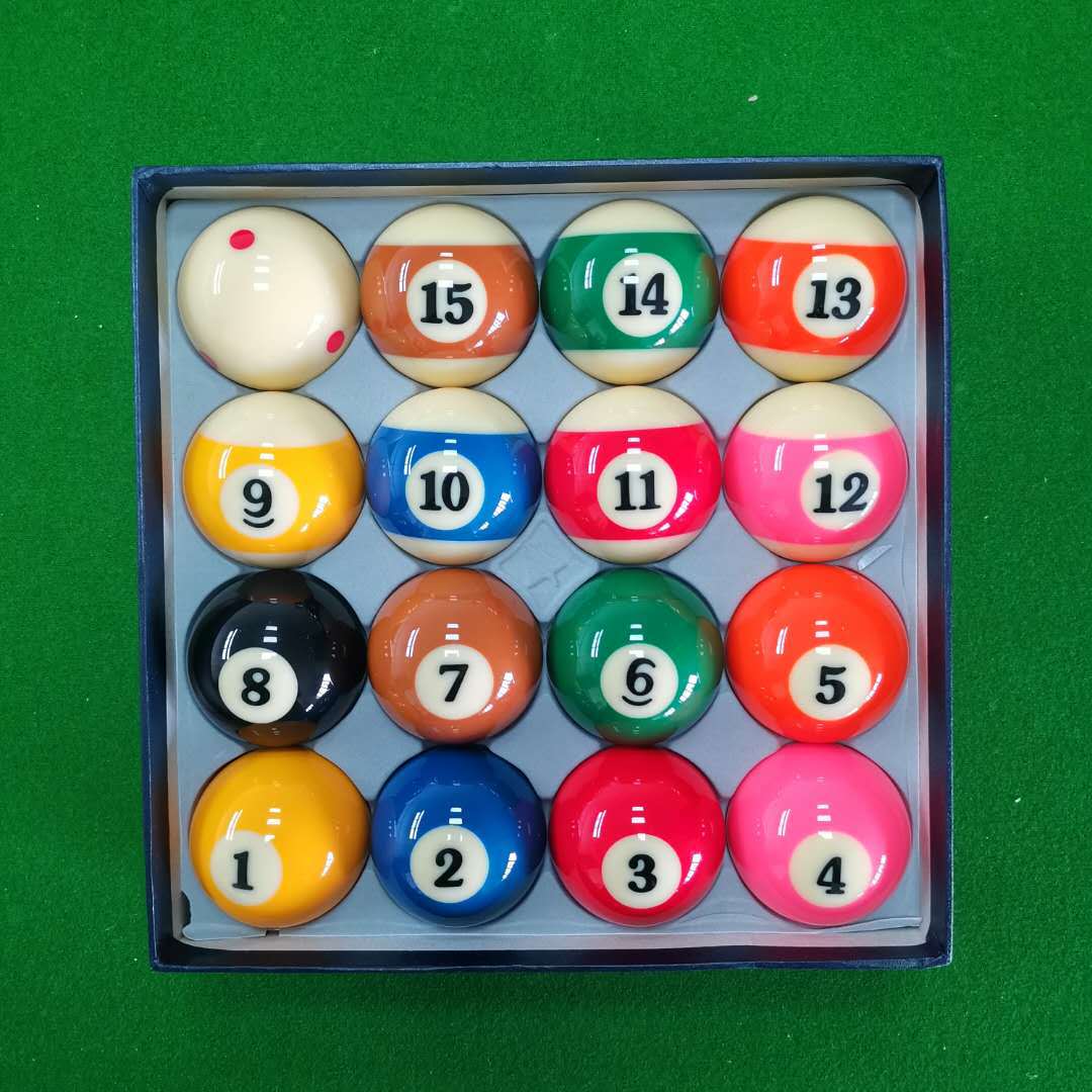 中式黑八16彩台球国产五星tv球美式大号台球子标准台球桌台球配件