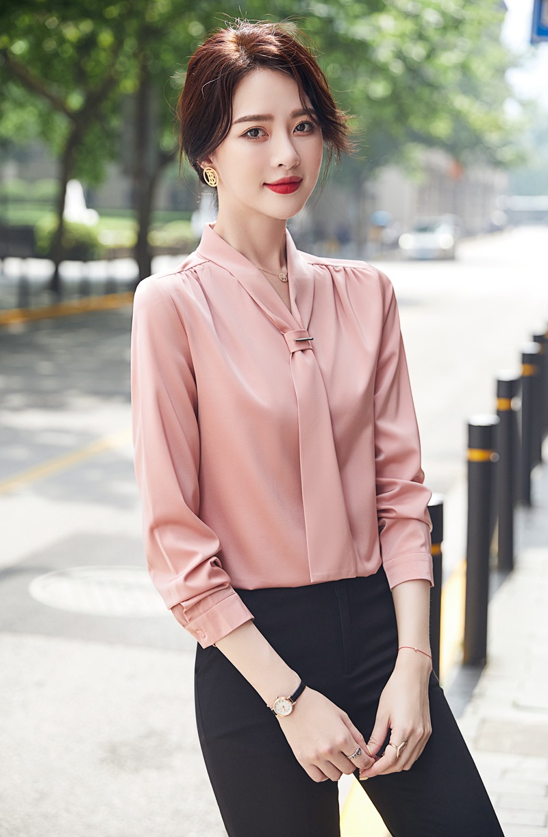 白色衬衫女夏天长袖飘带设计感小众雪纺法式上衣时尚气质韩货衬衣