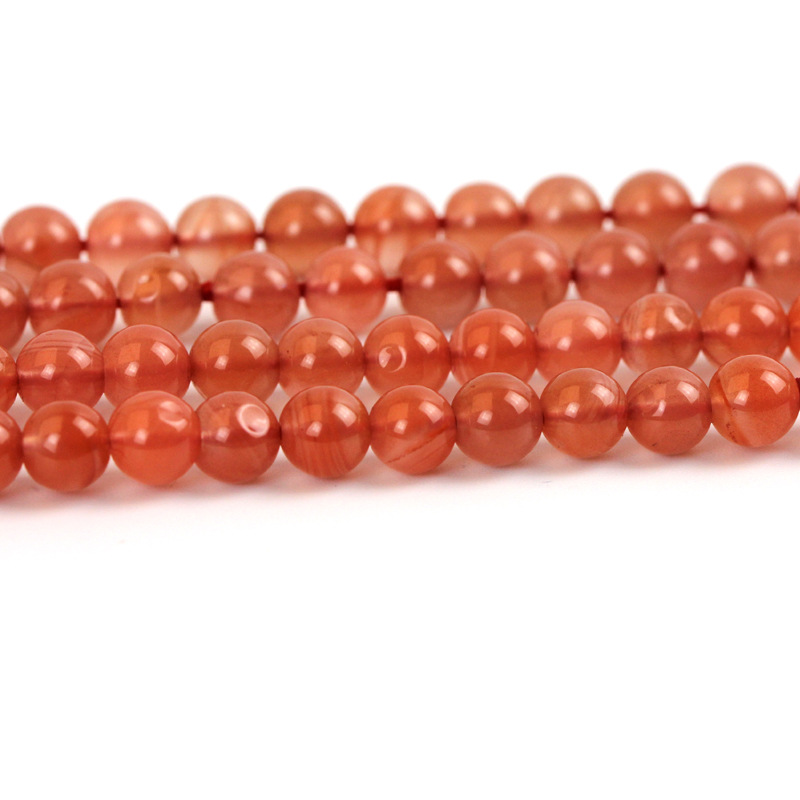 凉山火焰红南红玛瑙散珠圆珠半成品 柿子红樱桃红南红玛瑙半成品