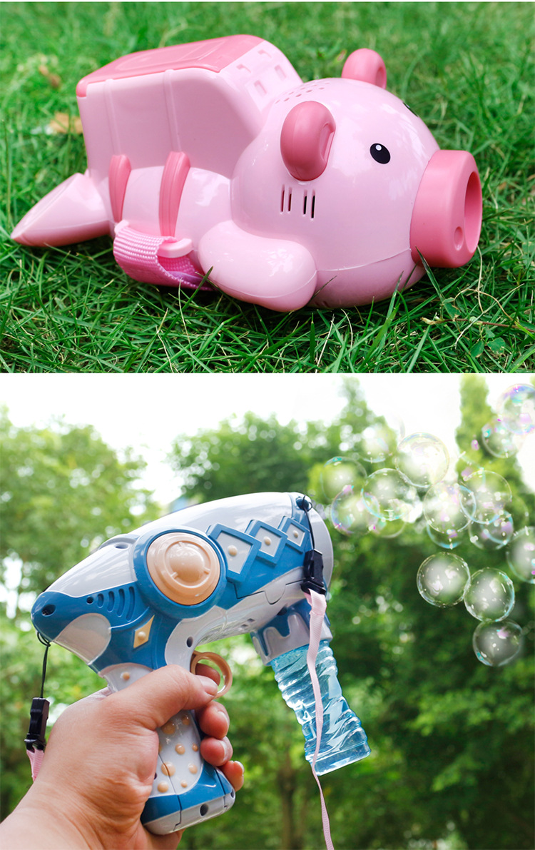 泡泡机相机网红抖音同款直播小粉猪泡泡机电动儿童玩具烟雾泡泡枪