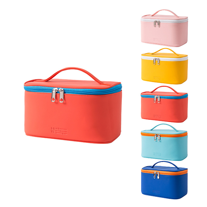 New Pu Portable Cosmetic Bag Portable Cosmetic Case Large Capacity Storage Bag Cosmetic Storage Bag Storage Box