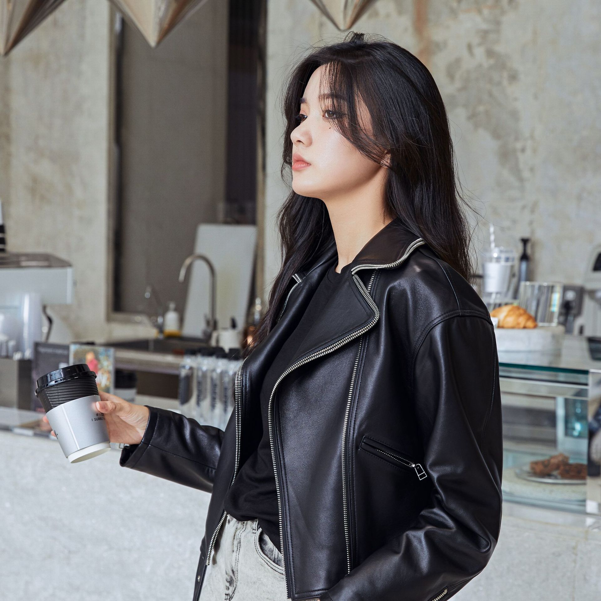 2020秋冬新款真皮绵羊皮休闲外套女装皮衣时尚百搭休闲简约