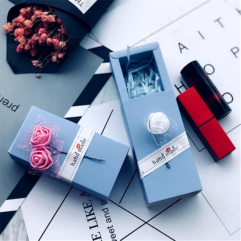 精装口红礼品盒折叠盒抽屉式口红包装盒定制彩色唇膏盒方形盒定做