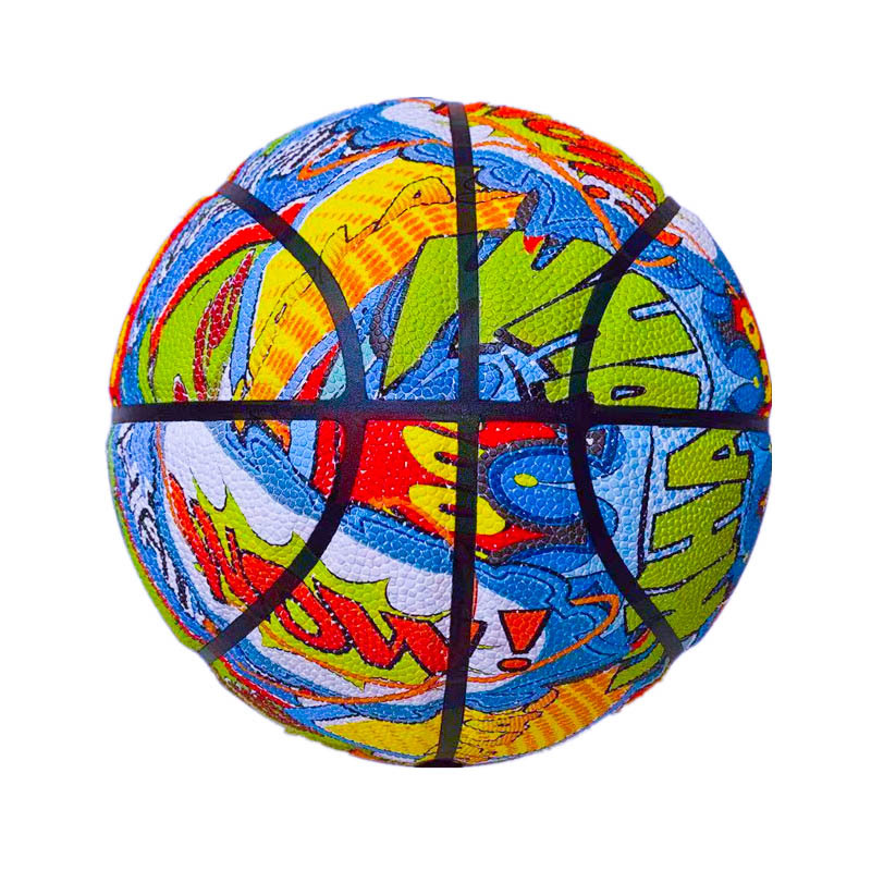 大学生篮球 彩绘涂鸦款设计 篮球室内外训练专用 防滑吸湿款 厂家