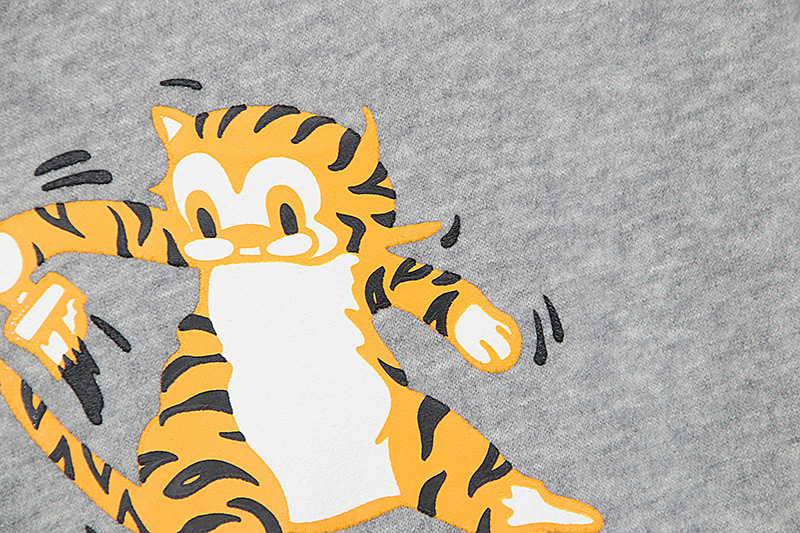 跨境货源2020秋冬新款日系潮牌假拉链虎纹印花男女情侣装加绒卫衣