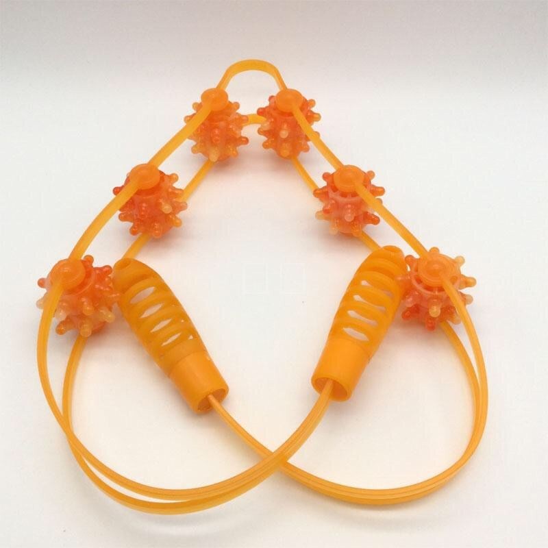 按摩器拉背条背部滚轮按摩器手动拉背按摩带按摩养生不求人按摩