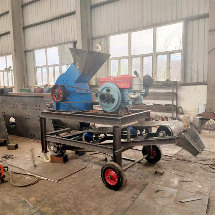 骏帆河卵石粉碎机 小型石头矿石破碎机 鹅卵石粉碎制砂输送一体机