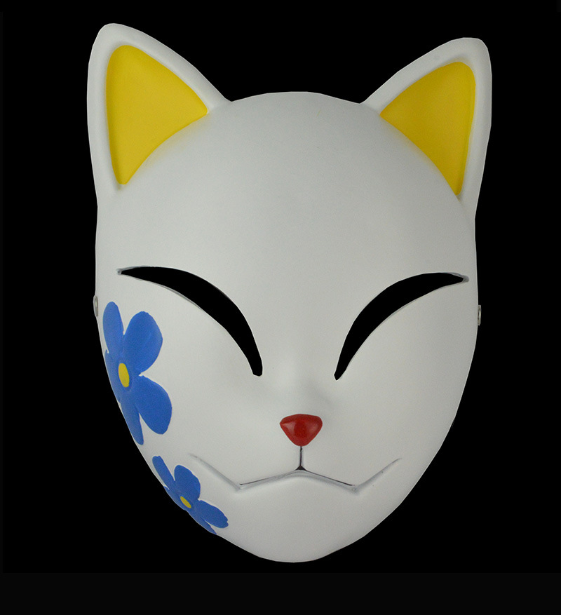 鬼灭之刃周边面具灶门炭治郎狐狸树脂面具万圣节舞派对面具装饰品