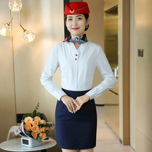 南航空姐白衬衫女职业装寸衣空乘面试乘务员艺考高铁制服工作套裙