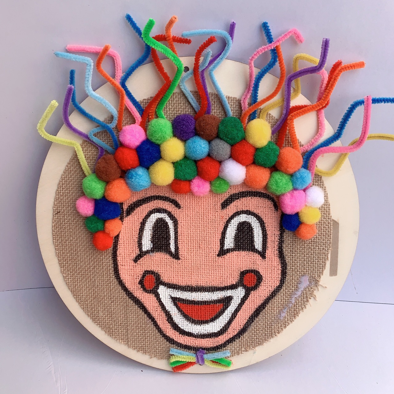 毛球麻布画 儿童diy手工制作
