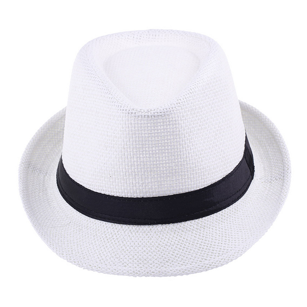 Parent-Child Summer Sun Protection Hat Men's Straw Children's Top Hat Fedora Hat Summer Sun Protection Straw Hat Outdoor Men's British