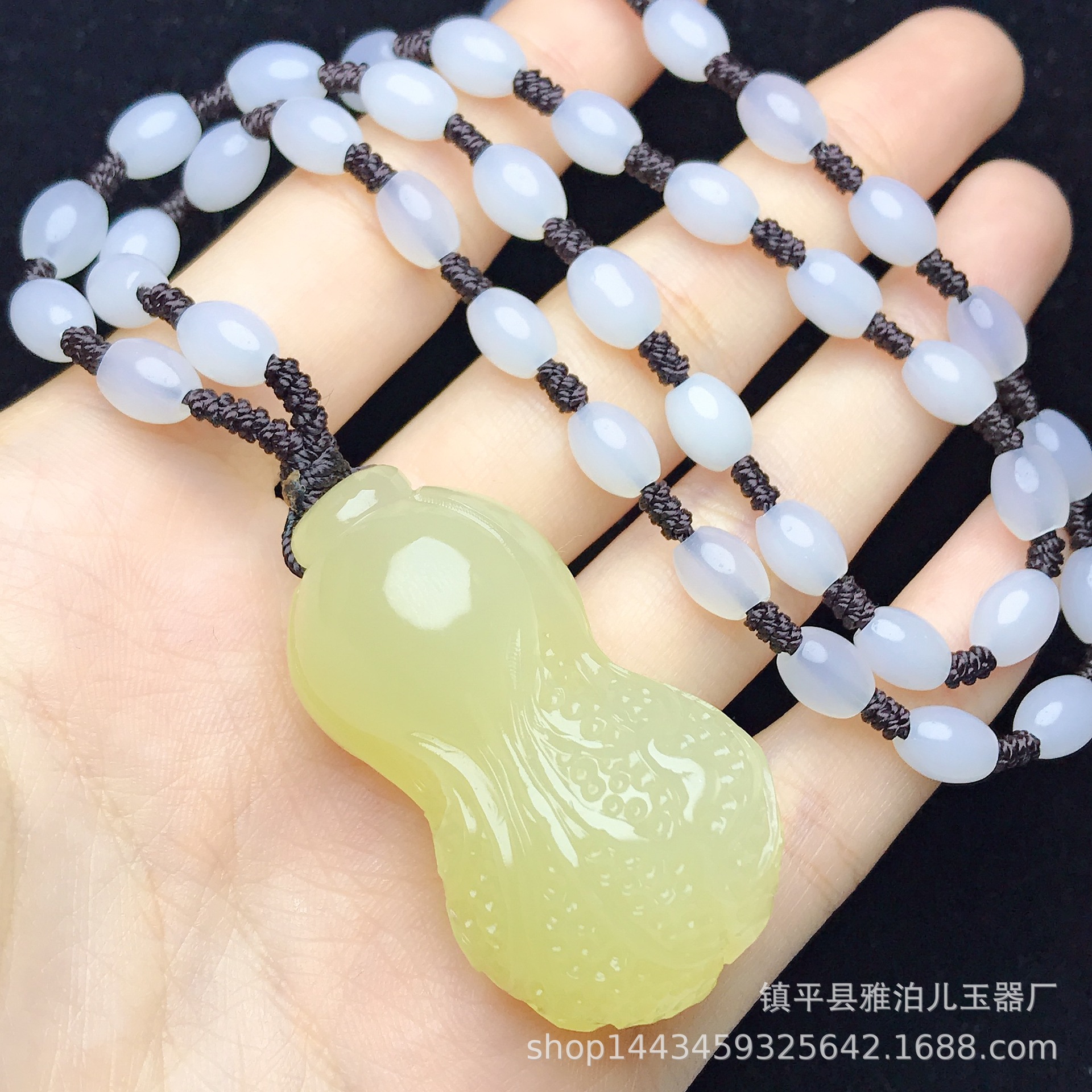 天然冰种蚕丝玉白菜吊坠 天然玉石手工雕刻百财吊坠挂件 毛衣链