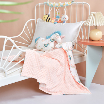 厂货热销nooer安抚豆豆毯秋冬新品婴儿夹棉盖毯宝宝儿童被子现货