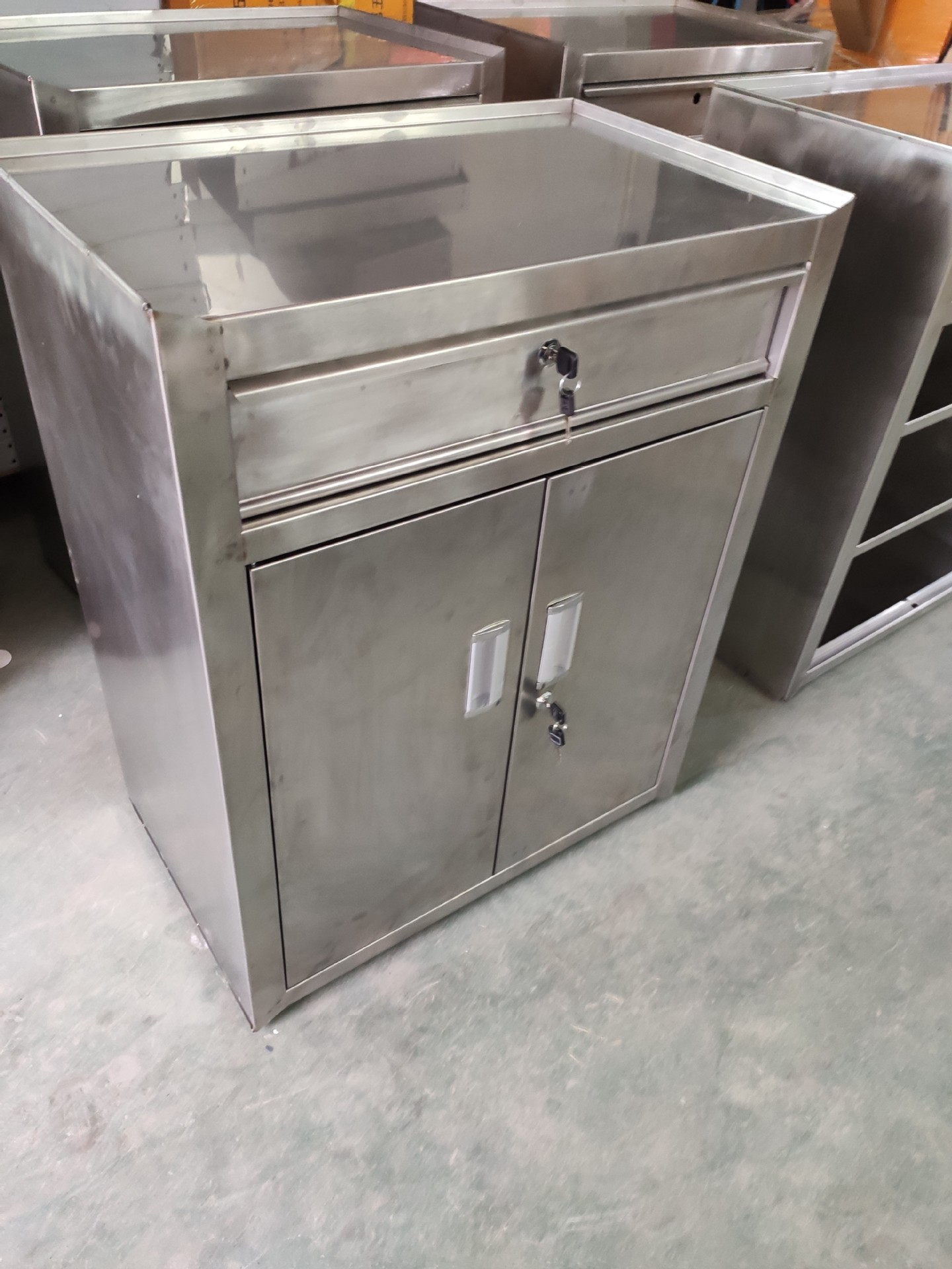 304不锈钢工具柜 带抽屉文件矮柜带锁收纳储物活动柜 重型工具柜