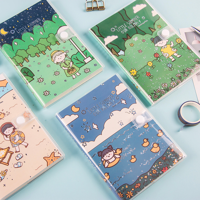 去郊游吧胶套扣本手账本子卡通全彩日记本小学中学生课堂笔记本子