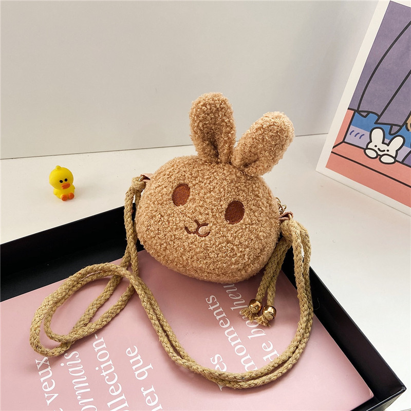 New Children's Small Bags Cute Plush Rabbit Crossbody Bag Fashion Princess Coin Purse Baby Girl Accessory Bag Fashion