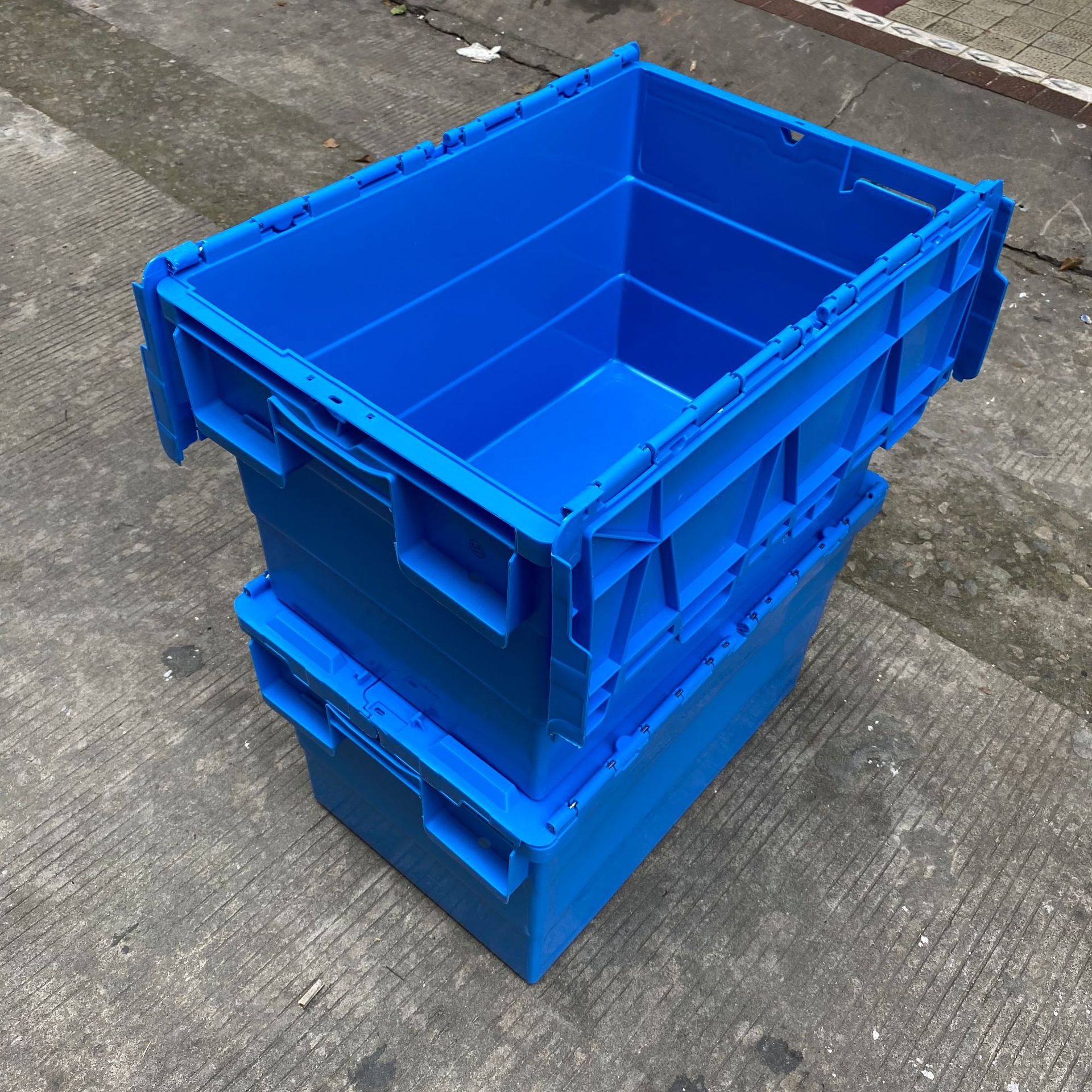 长方形塑料周转箱翻盖中转周转框600*400*360工具箱物流箱货架盒