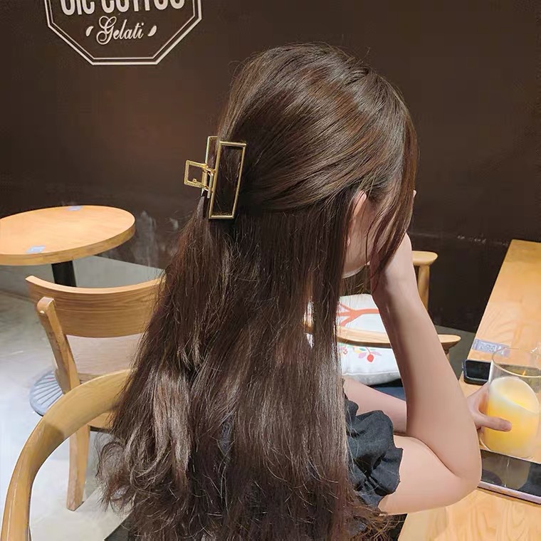 Korean Style Metal Barrettes Back Head Shark Grip Hair Claw Ins Hair Clip Female Elegant Graceful Fixed Clip