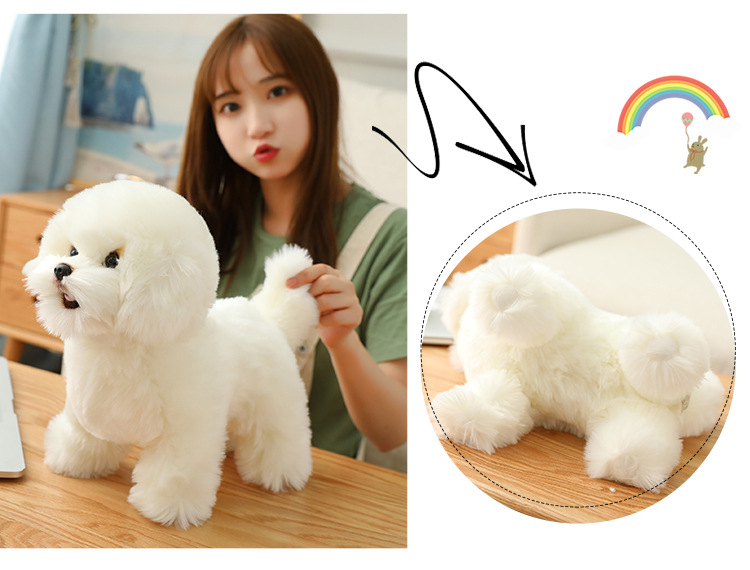 毛绒玩具比熊犬公仔可爱白色狗狗玩偶男女生礼物摆件长毛狗娃娃抱