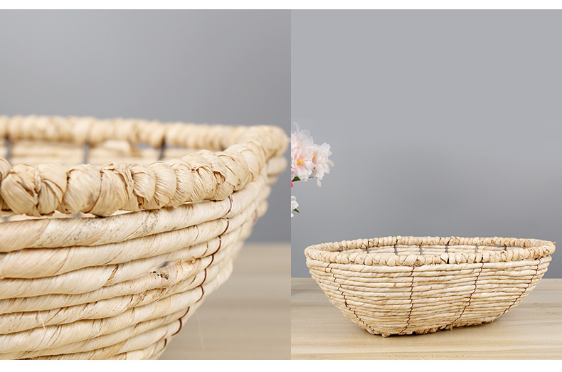 收纳篮草编篮子编织置物篮工艺品收纳物品