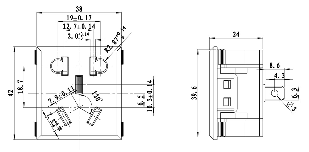 国标插座 五孔带防护门5孔三脚卡式 排插pdu充电电源用 方型国标