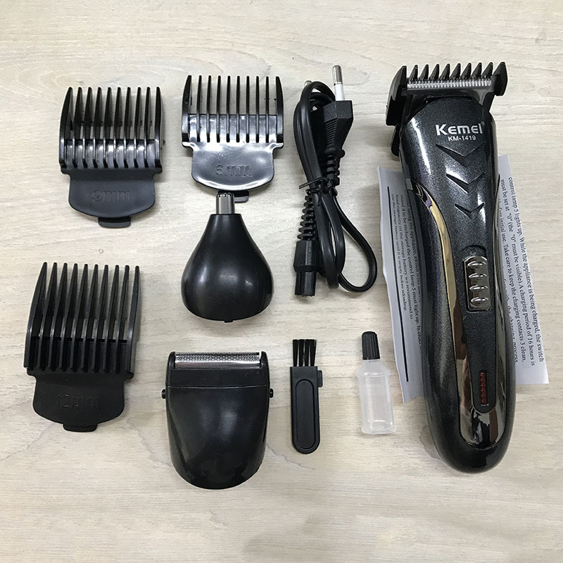 跨境专供km-1419家用电动理发器多功能套装剃须刀鼻毛器理发剪