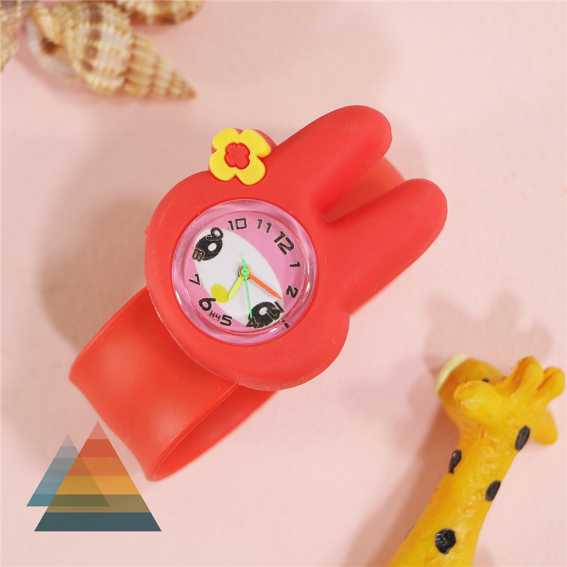 Cartoon Cartoon Pointer Children's Toy Watch Patting Watch Elementary School Student Ring Pop Electronic Quartz Silicone Watch