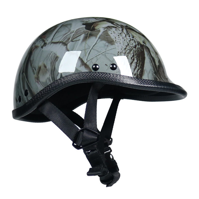 个性复古头盔摩托车太子盔成人男女通用款电动车摩托骑行头盔