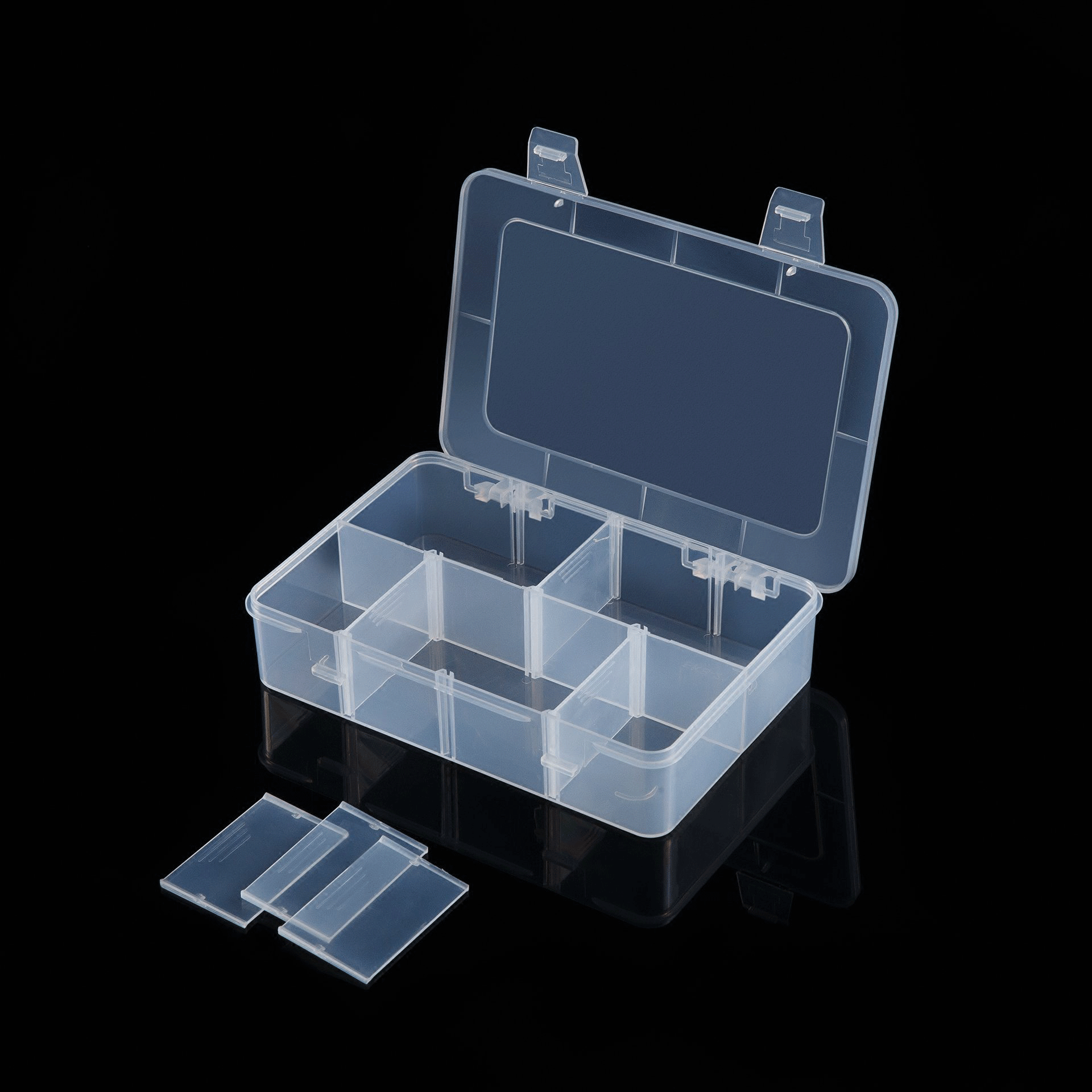 塑料盒透明活动隔板盒饰品收纳盒8格盒工具盒五金零件盒元件盒