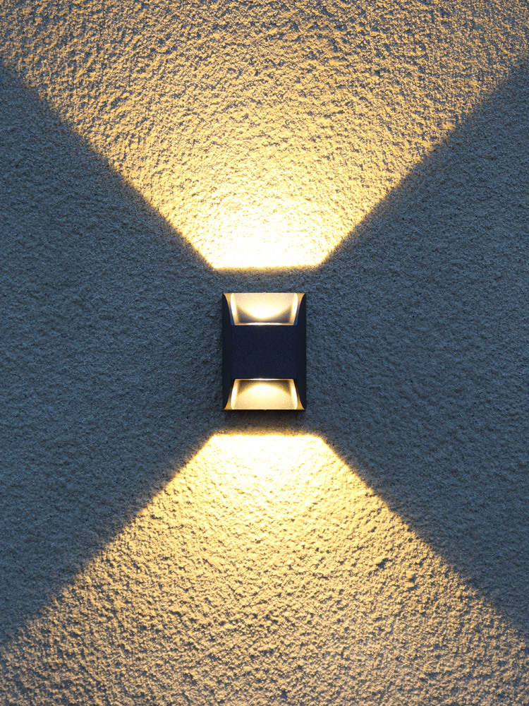 led户外双头壁灯外墙上下射灯室外防水庭院洗墙灯阳台装饰墙壁灯