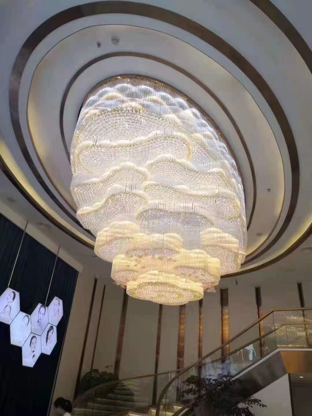 酒店水晶灯宴会厅 酒楼宾馆 售楼部工程定制