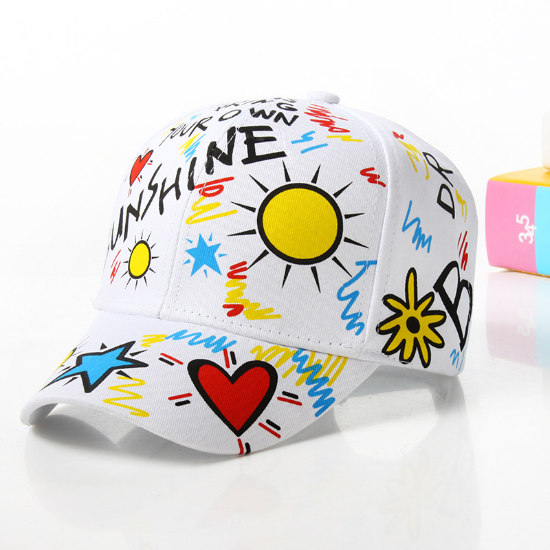 帽子男潮流涂鸦棒球帽女时尚街头嘻哈遮阳帽休闲百搭亲子儿童帽