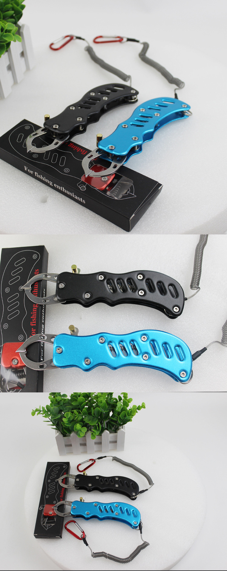 不锈钢控鱼器钓鱼钳路亚钳鱼嘴钳夹鱼控鱼钳指板抓鱼起鱼工具路亚