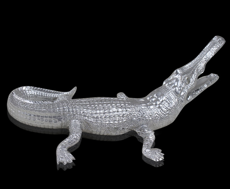 树脂电镀欧式大号鳄鱼摆件批发 欧式办公室工艺品创意商务礼品