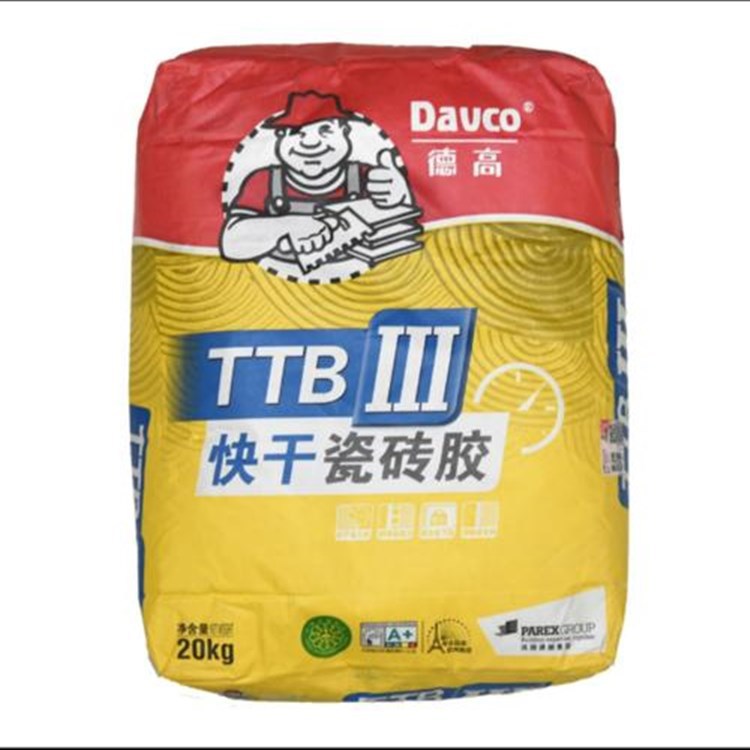 德高快干瓷砖胶ttbiii粘合剂玻化砖大理石粘结剂20kg灰色厂家批发